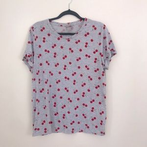 🍒 Cute H&M Red Cherry Grey Tee shirt XL
